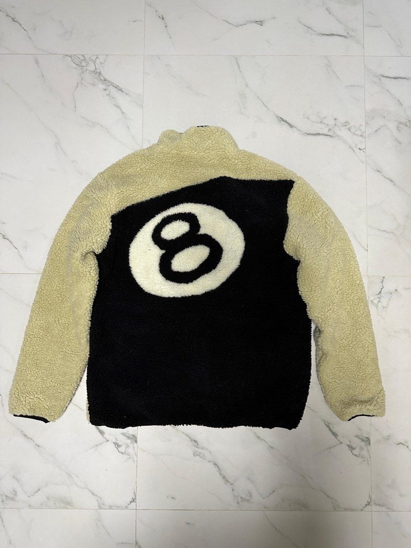 Stussy 8 Ball Sherpa Reversible Jacket, Men's Fashion, Coats ...