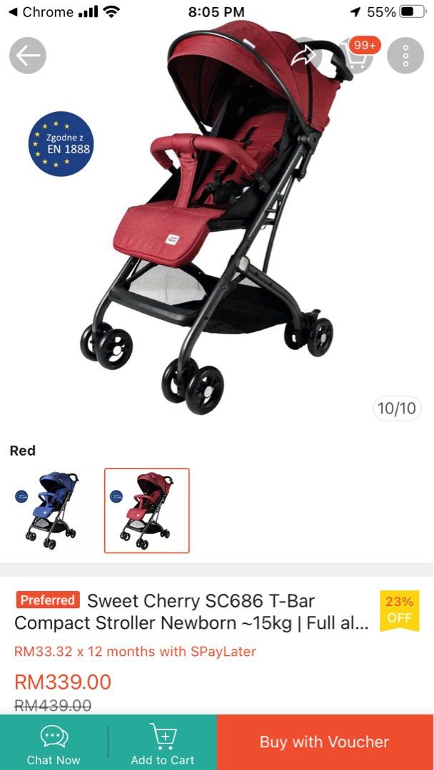Sweet cherry T Bar Stroller Babies Kids Going Out Strollers