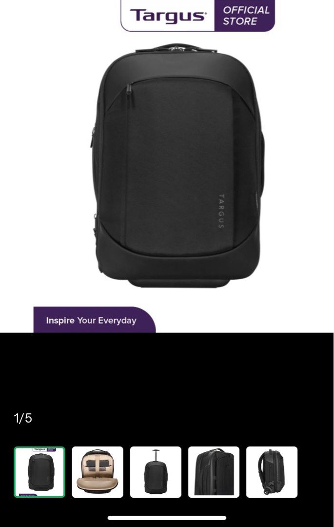 Targus TBR040GL EcoSmart Mobile Tech Traveler Rolling Backpack - zwart