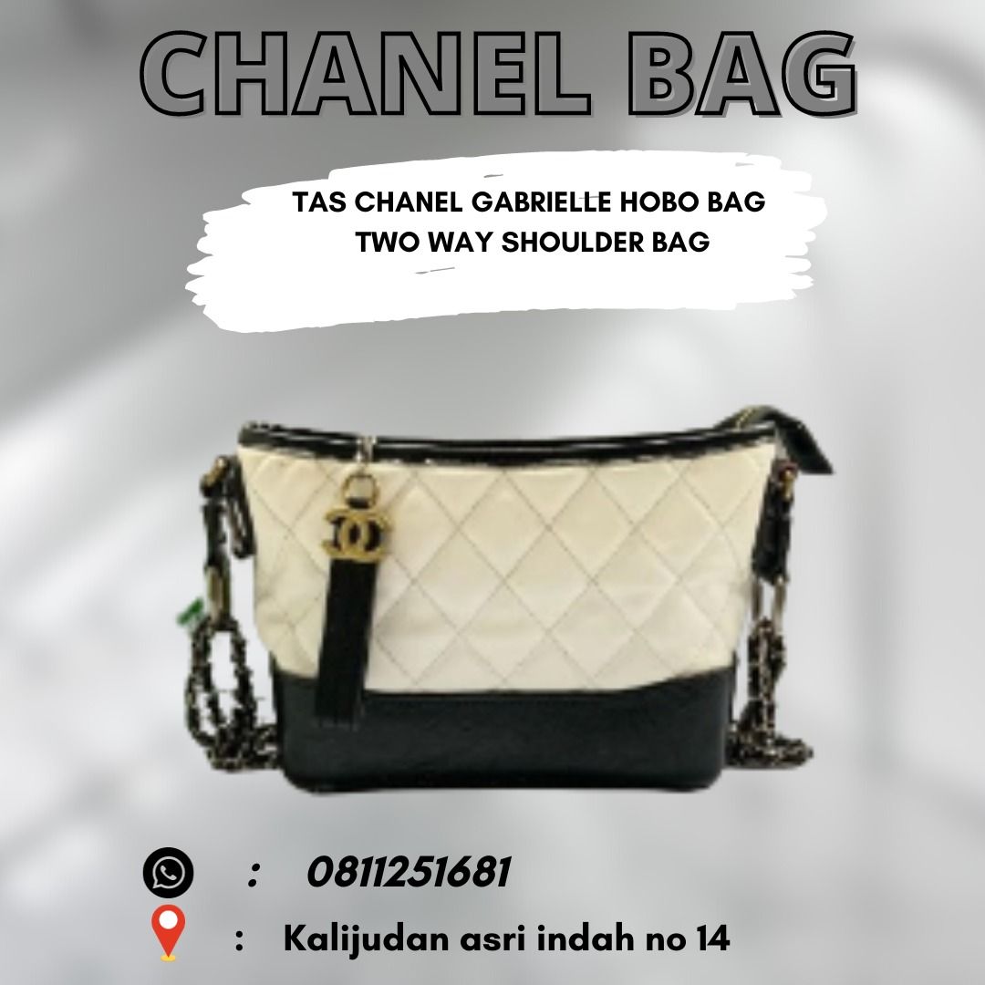 Tas Chanel Gabrielle Hobo Bag 2Way Shoulder White