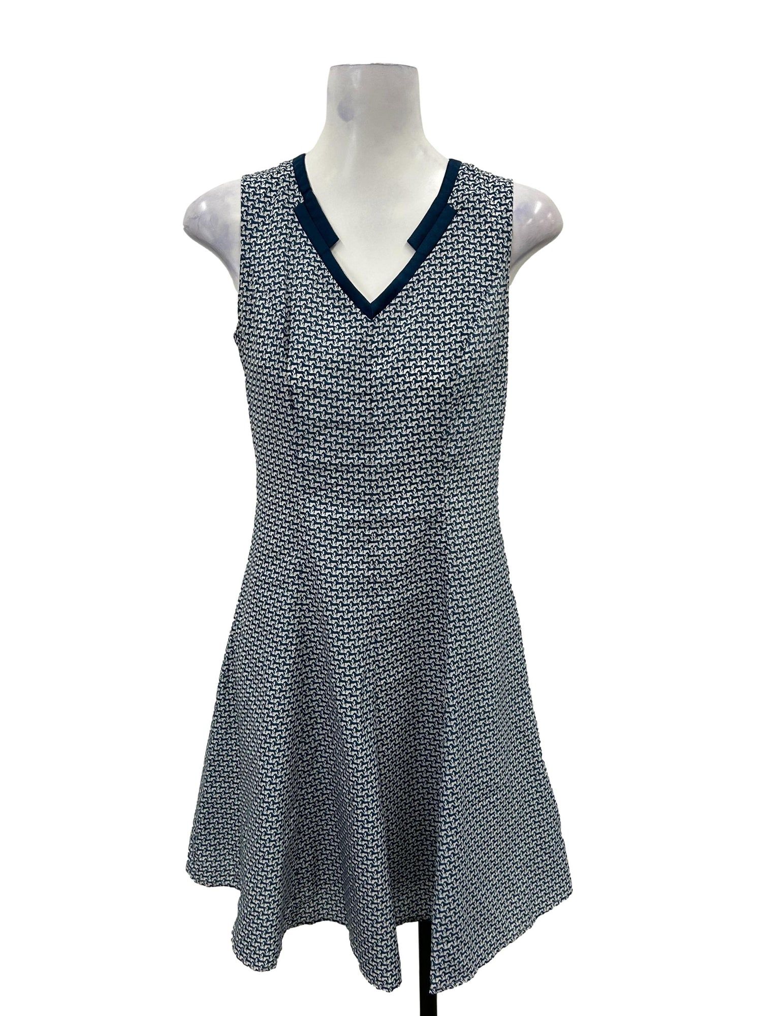 The Mod House Blue Horse Print Dress, Women's Fashion, Dresses & Sets ...