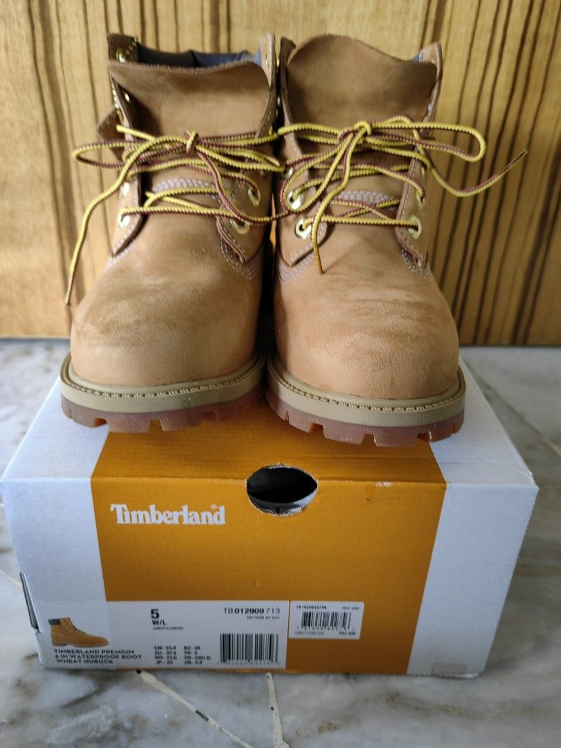 Timberland Premium 6 In Waterproof Boot Wheat Nubuck for Boy Girl