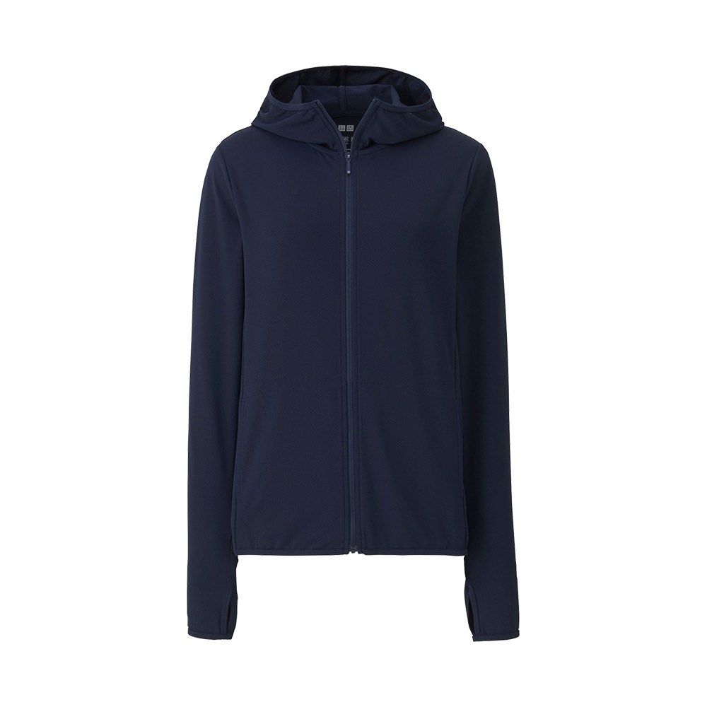 Uniqlo AIRism UV Protection Mesh Full-Zip Long Sleeve Hoodie (Navy, Size  XS), Women's Fashion, Coats, Jackets and Outerwear on Carousell