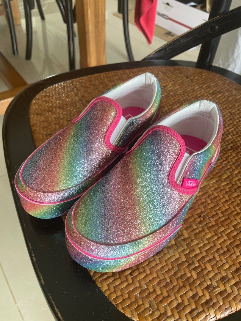 Vans slip ons glitter rainbow size 11 kids Babies Kids Babies