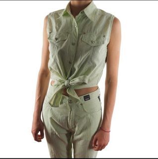 Versace Jeans Couture Vintage Women's Blouse Top Summer Suit Set 90s