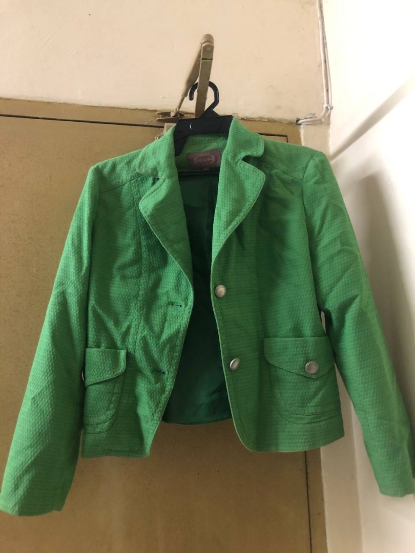 Vintage Green Blazer, Women's Fashion, Coats, Jackets and Outerwear on ...