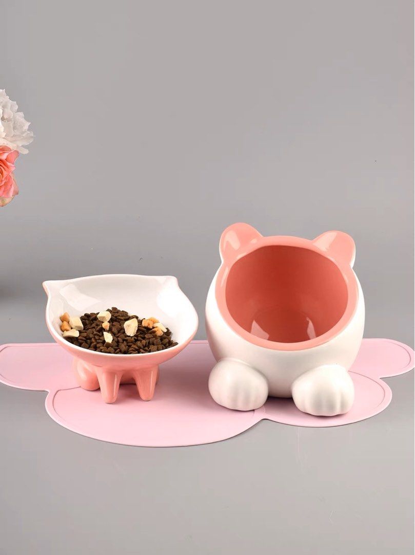 Vivipet ceramic q elevated cat bowl discount