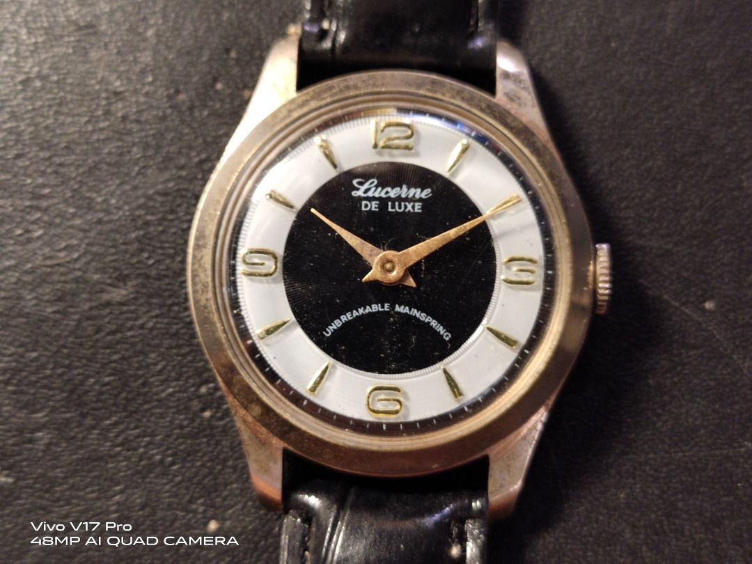 Vtg Lucerne De Luxe Mechanical HandWinding Watch, Men's Fashion