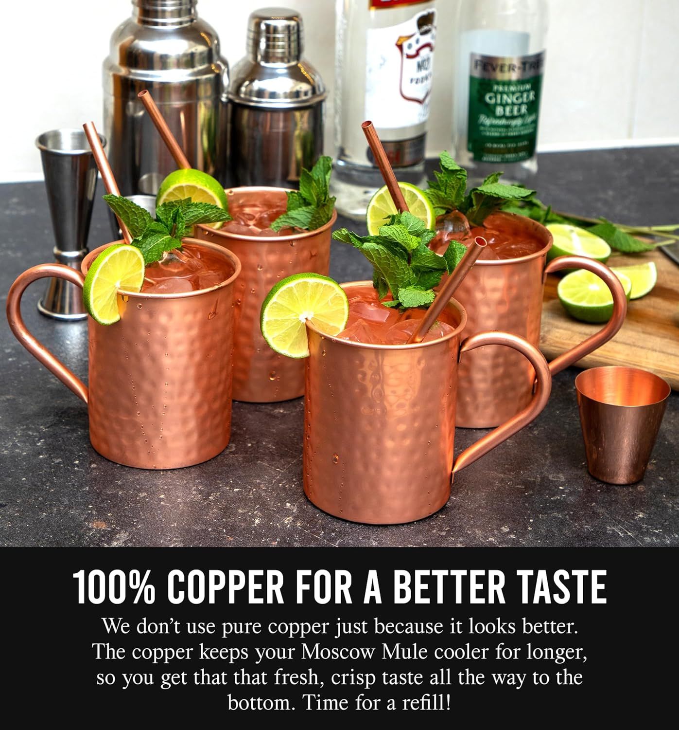 Small Copper Straws 5.5 Set of 4  Pairs Perfectly With Moscow Mules