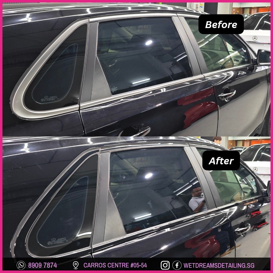 WINDOW TRIM DECHROME CHROME DELETE BLACKOUT GLOSS BLACK CARBON FIBRE CARBON