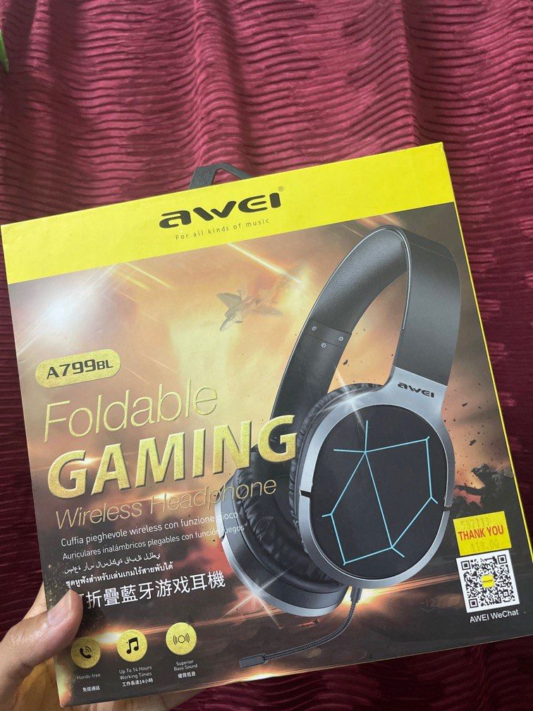 Wireless Headphone Foldable Gaming AWEI A799BL Audio