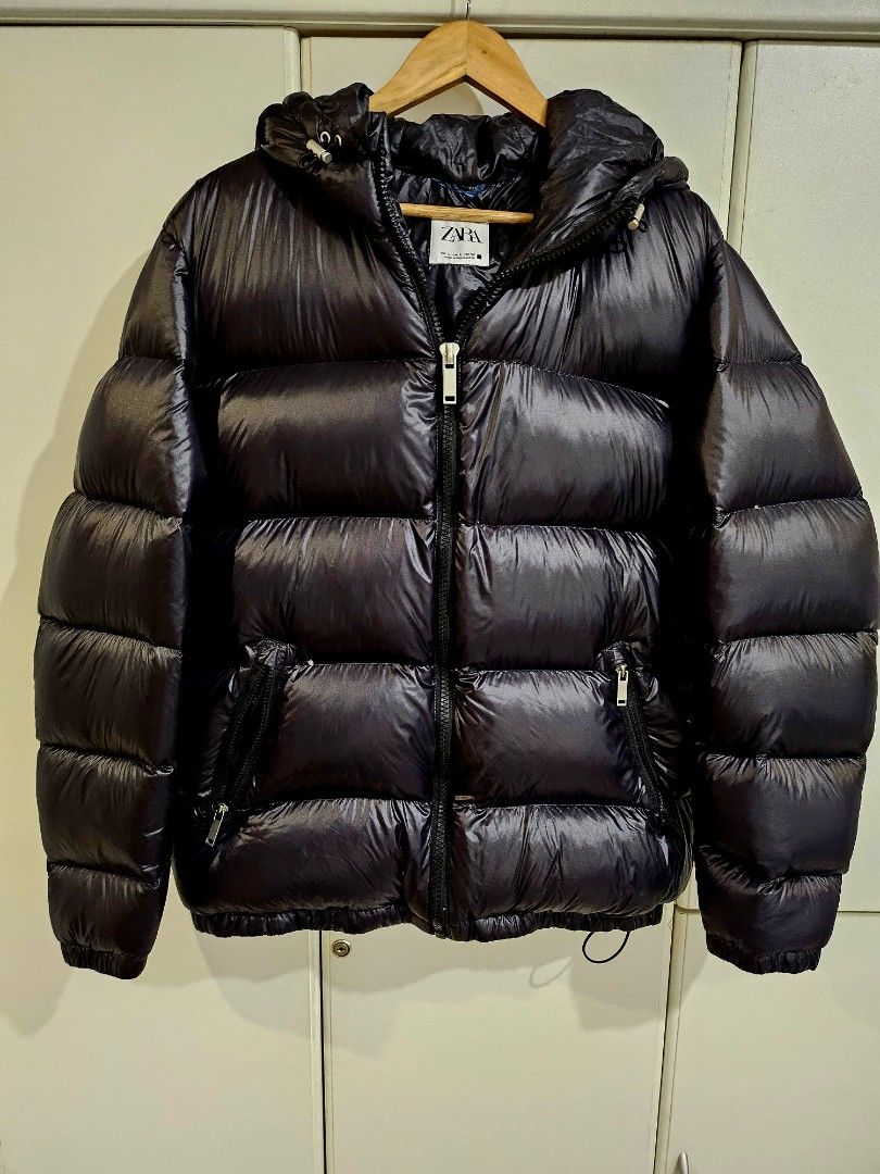Zara black cheap shiny jacket