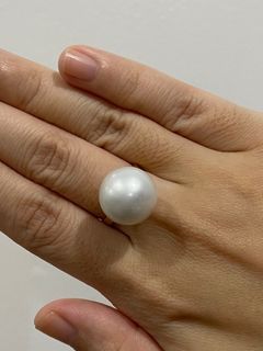 14mm South Sea Pearl on 14k Yellow Gold Ring Setting