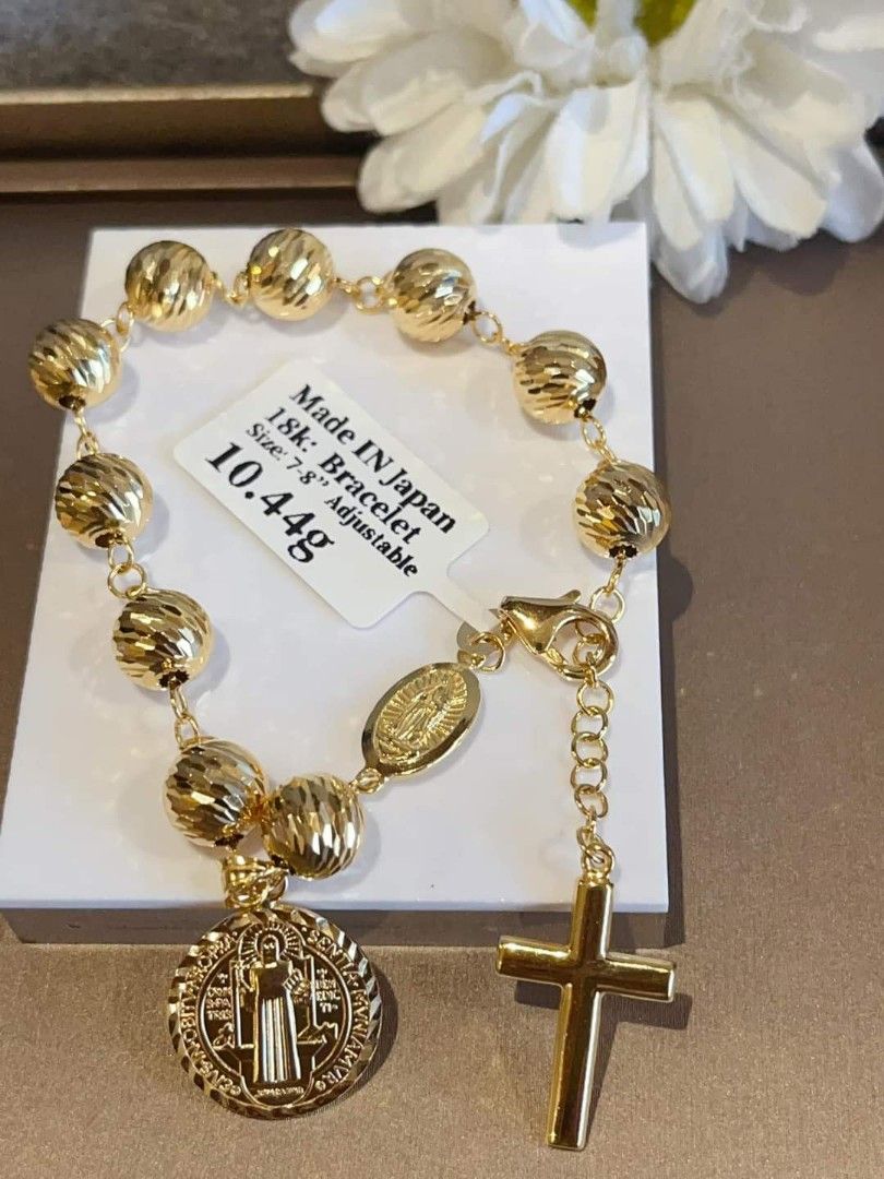 Rosary bracelet rose gold 6mm balls – Opa Designs
