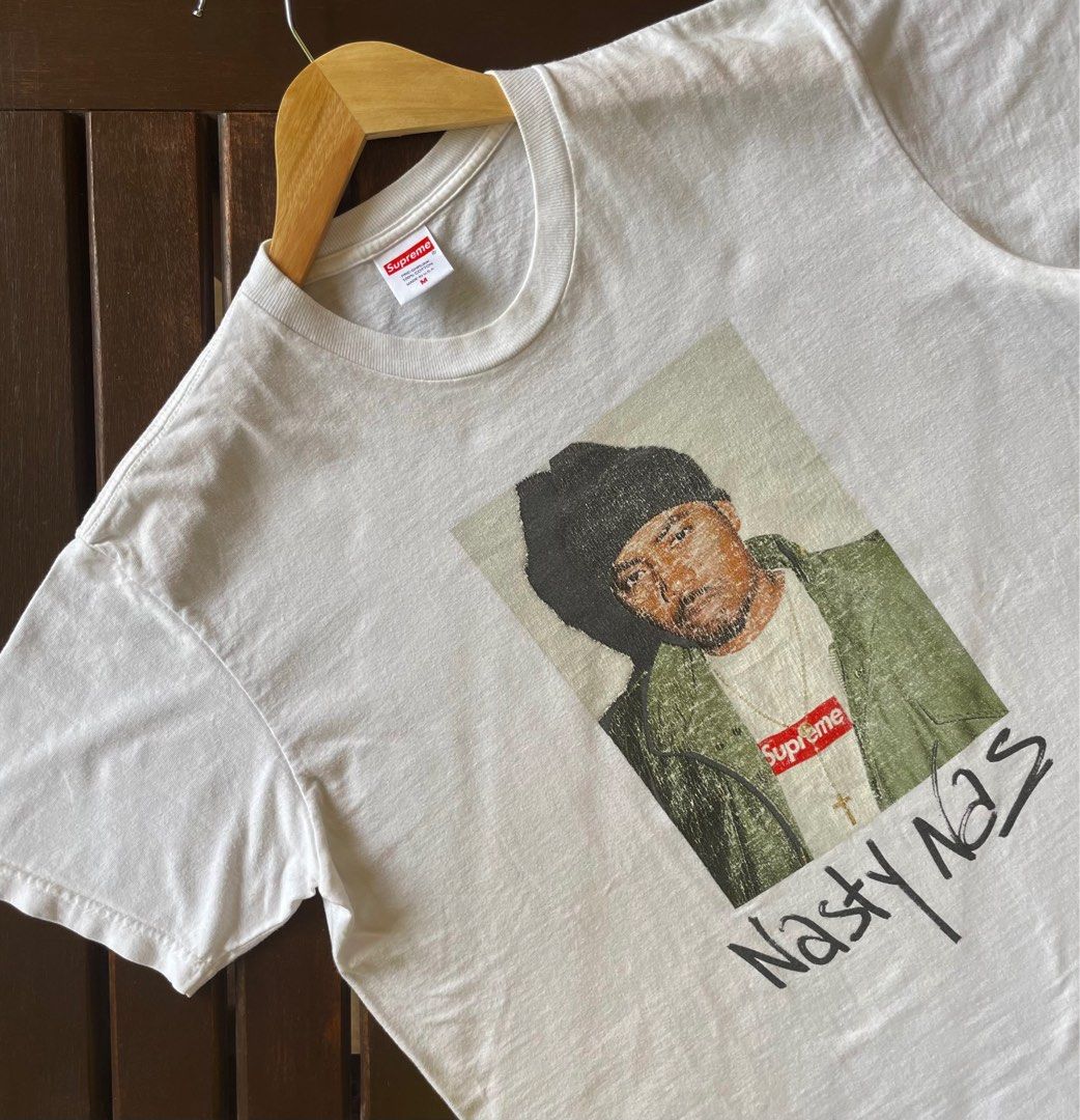 Supreme nas tee white deals