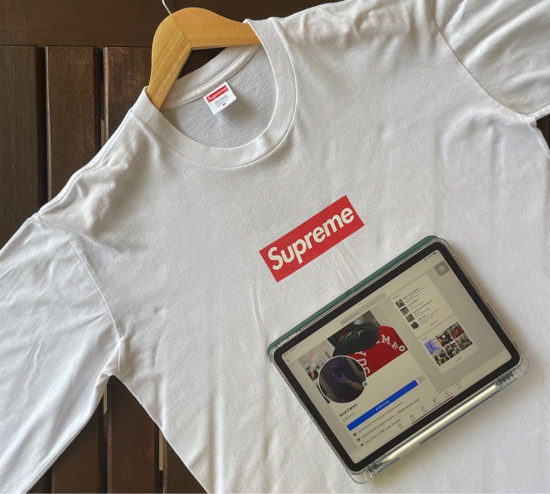 2020 Supreme Box Logo Long Sleeve Tee White