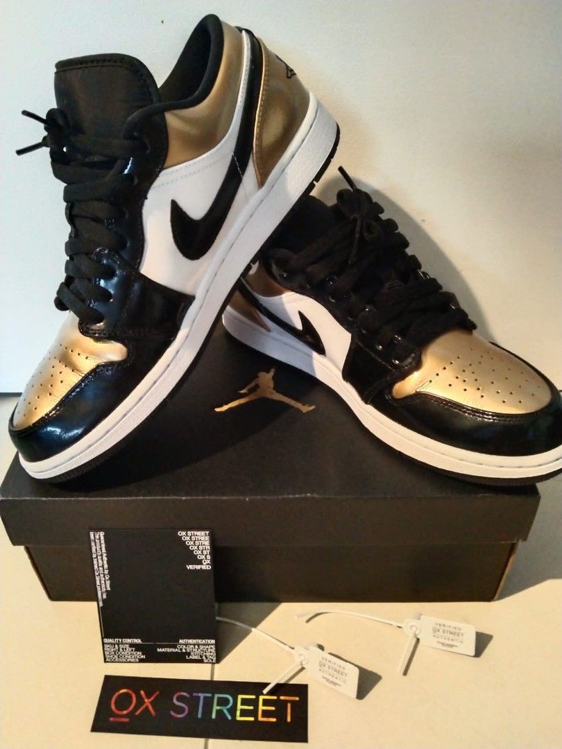 Gold store toe jordans