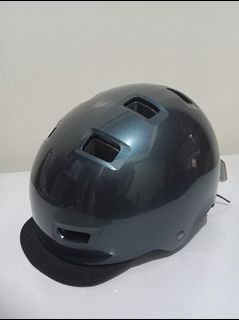 BTWIN  500 Urban Cycling Bowl Helmet - Petrol Blue SIZE: 59cm-62cm