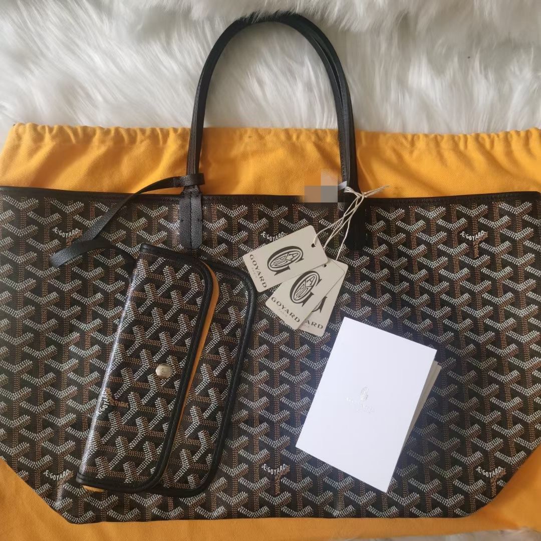 Brand New 100% Authentic Goyard St. Louis PM Tote Black with Pouch dust bag