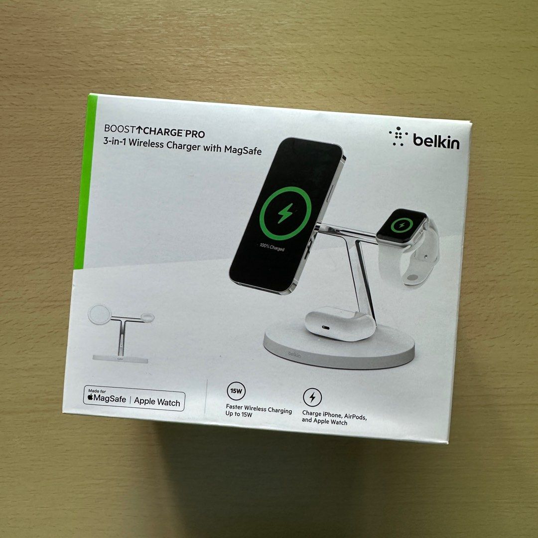 全新Belkin Boost Charge Pro MagSafe 3in1 15W, 手提電話, 電話及其他