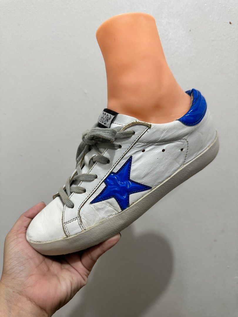 GGDB GoldenGoose SUPERSTAR leather in shiny blue star 22.5cm