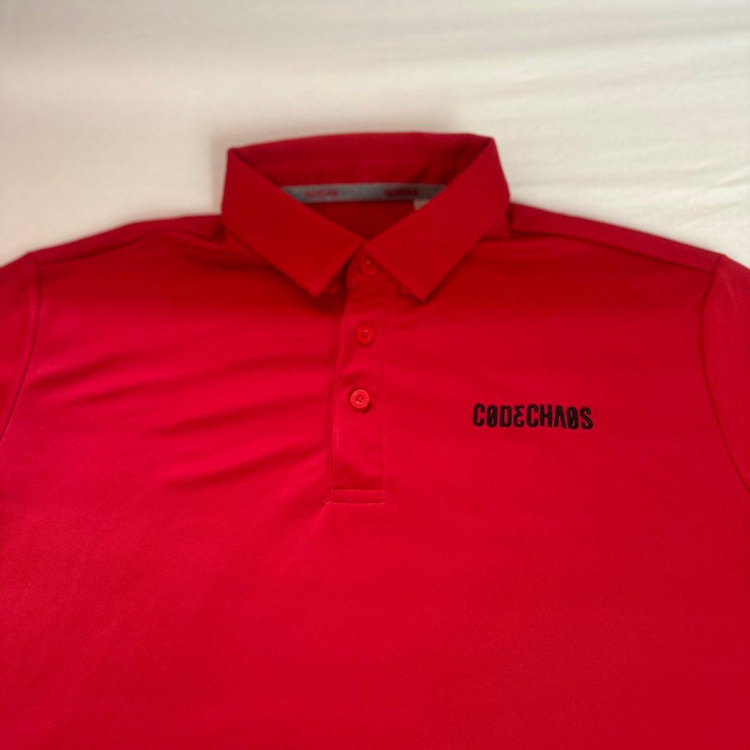 Red adidas cheap golf shirt