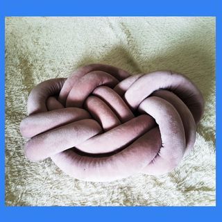 Anko Knot Pillow Plush Twisted Cushion Pink