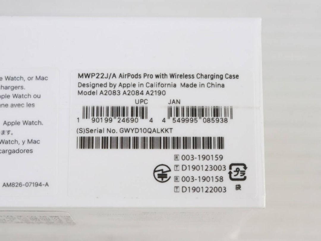 Apple AirPods Pro MWP22J/A 無線耳機耳機A2083 A2084 A2190 Q161
