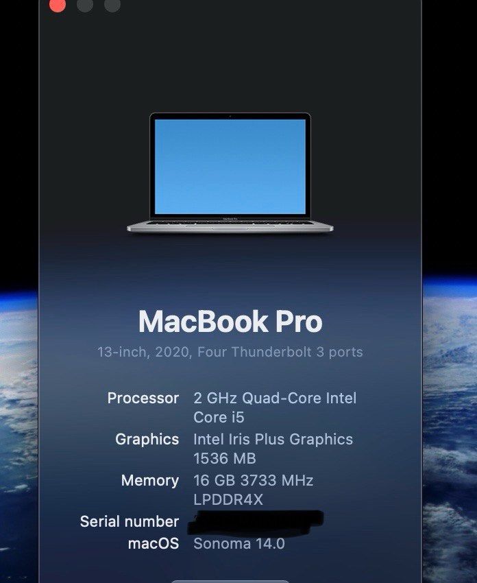 Apple Macbook Pro 2020 - Intel i5 2.0, 16GB RAM, 500GB, 電腦＆科技