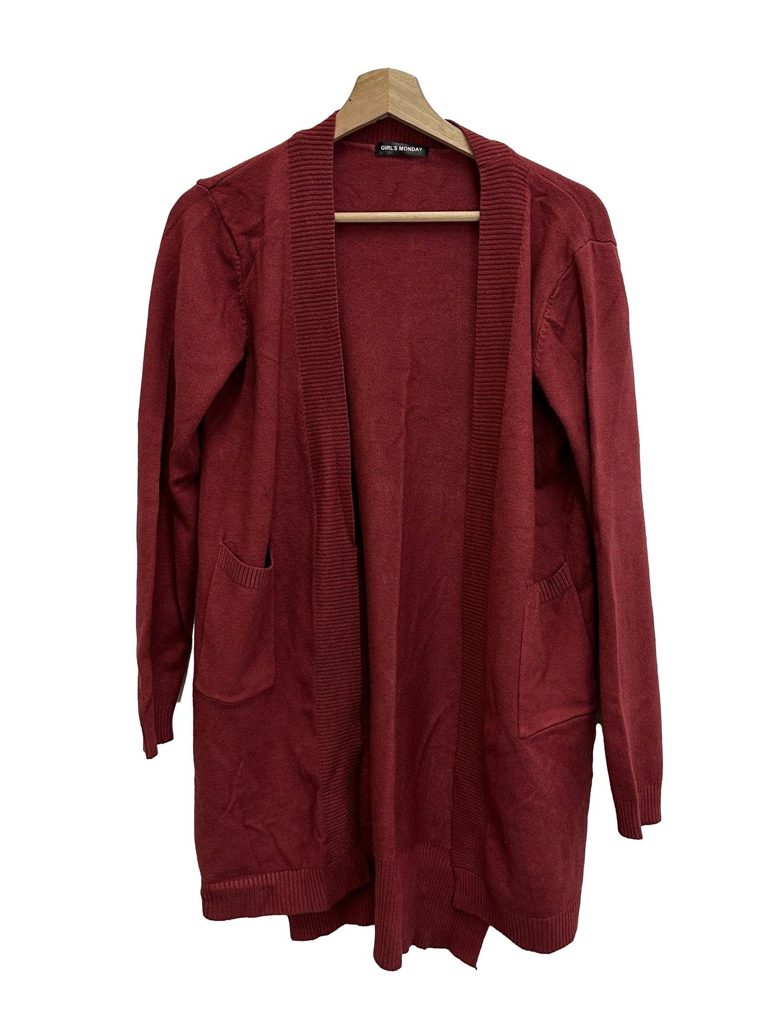 Red open deals cardigan