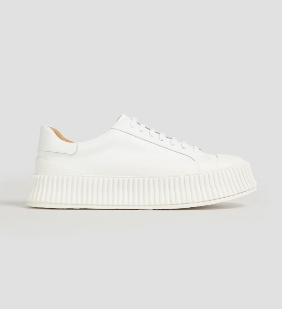 White leather 2024 platform sneakers