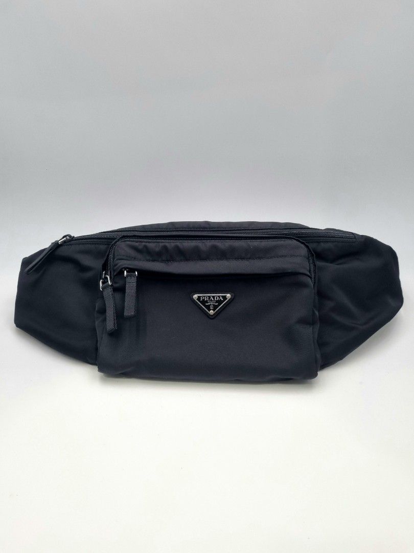 Prada black logo crossbody belt bag deals