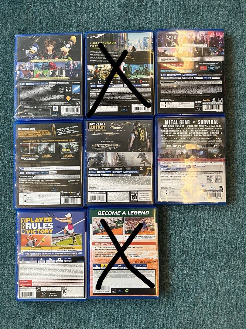 Authentic PS4 Games (Category: PlayStation) located in Makati City. Submitted by jfdz213 (Listing ID 1256201924, Image 2). Description: All original Playstation 4 blu-ray discs purchased from DataBlitz Kingdom Hearts III (unopened)- P1,500 Cyberpunk 2077 (2-disc set)- (SOLD) Resident Evil (Gold Edition)- P1k Call of Duty (Day Zero Edition)- P1k Watchdogs Legion- P750 Metal Gear Survive- P750 Tennis World Tour- P500 .