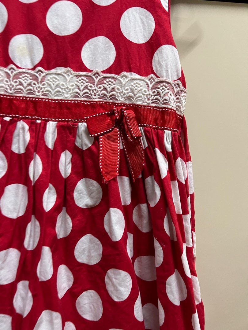 Girls red and deals white polka dot dress