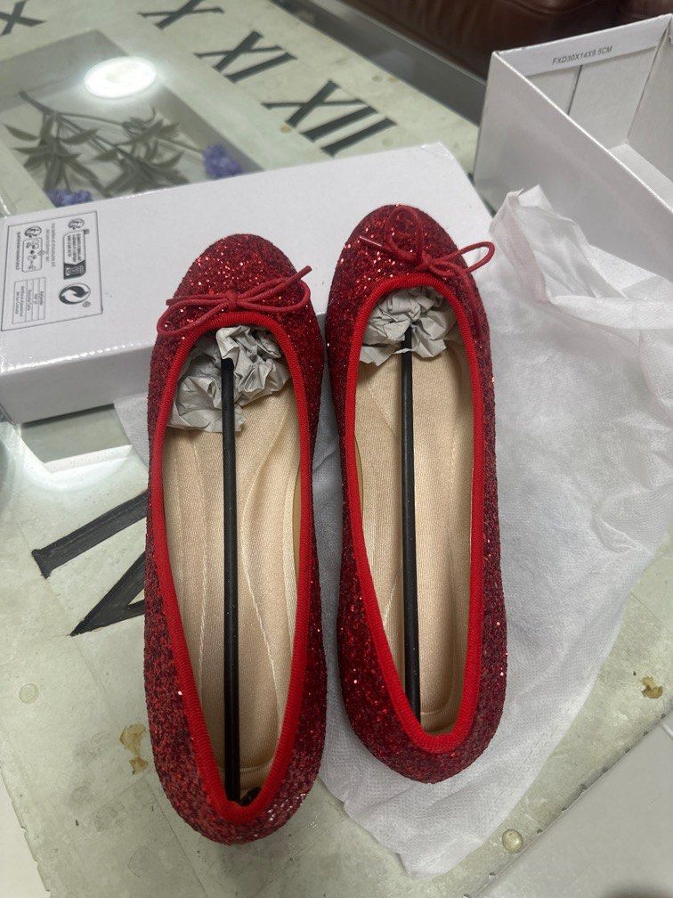 Beautiful red glitter shoes