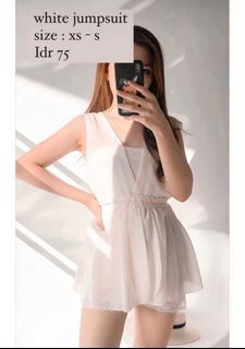 BIG SALE White Jumpsuit Import bkk