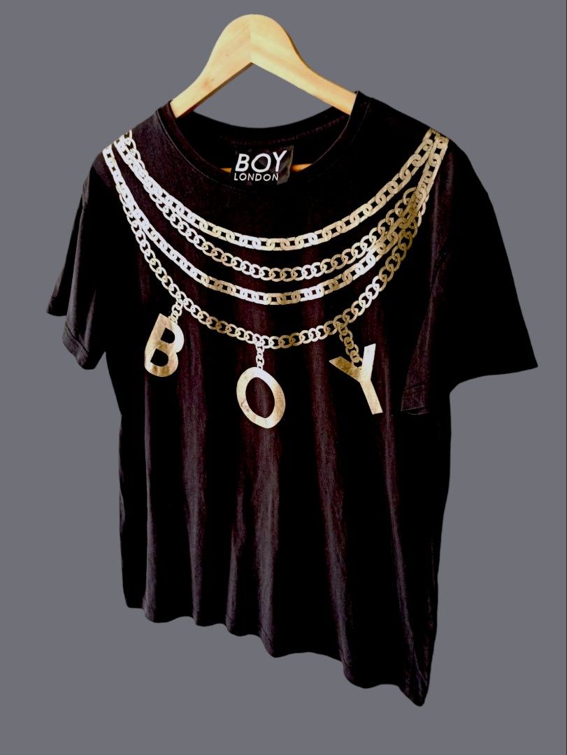 ⛔Boy London Silver Chain Design Shirt, Men's Fashion, Tops & Sets