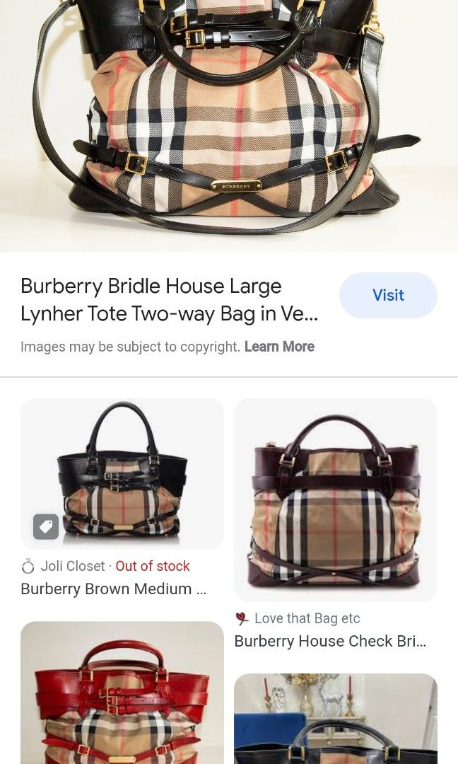 Burberry Bridle House Large Lynher Tote Two-Way Bag in Very Good Condition