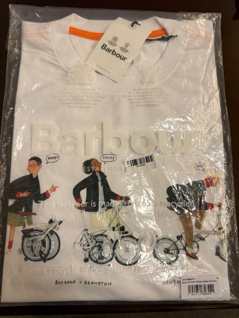 Brompton Barbour Tee Size XL, 男裝, 上身及套裝, T-shirt、恤衫、有