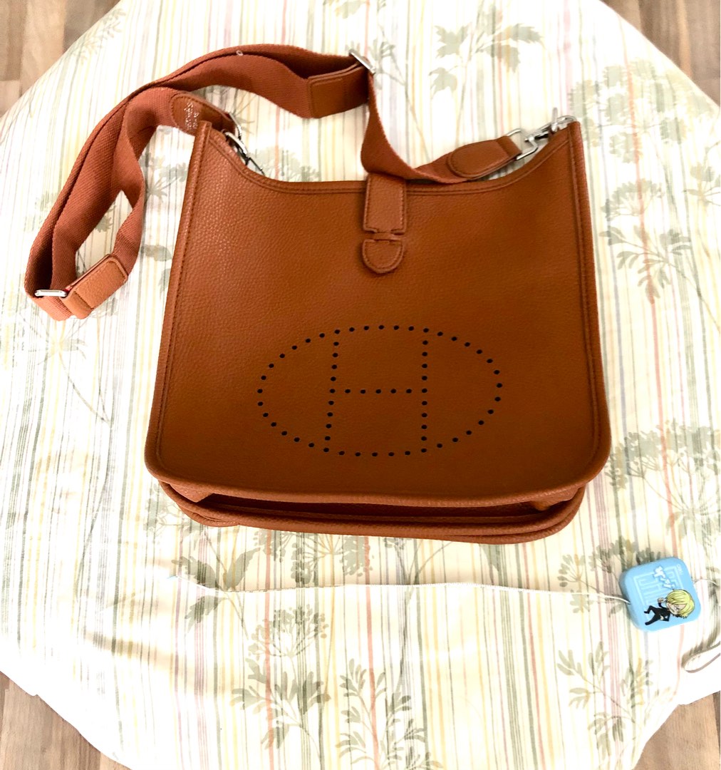 Brown sling bag Hermes Evelyn model Luxury Bags Wallets on Carousell