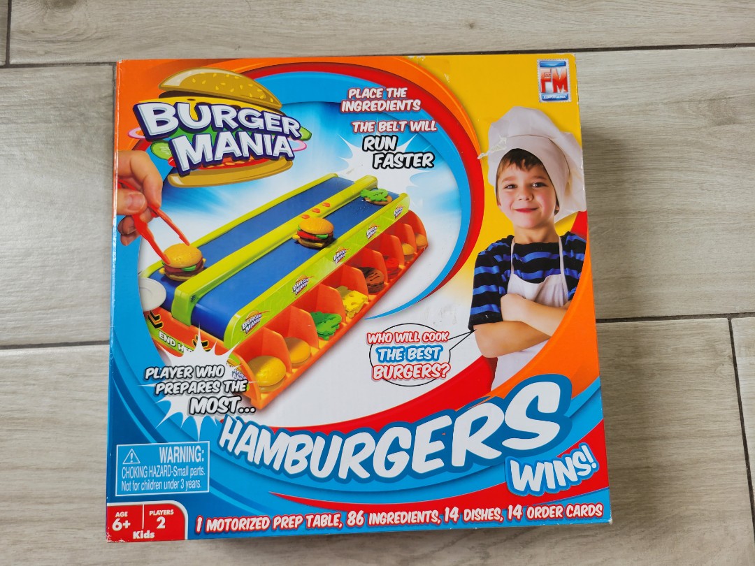 Games, Burger Mania Buildaburger Game Unused Sealed W Box Damage