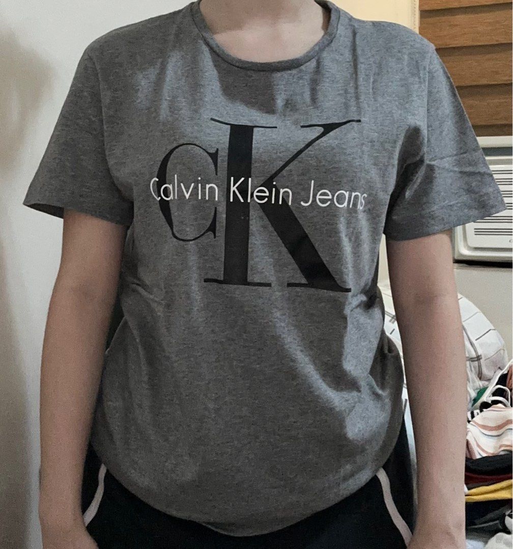 Calvin Klein Grey Shirt Women s Fashion Tops Shirts on Carousell