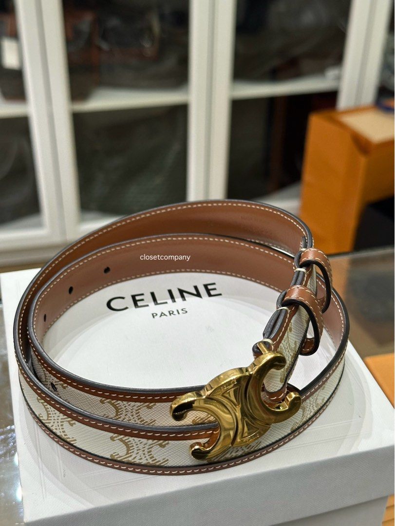 Celine - Medium with Border Triomphe Belt Brown for Women - 24S
