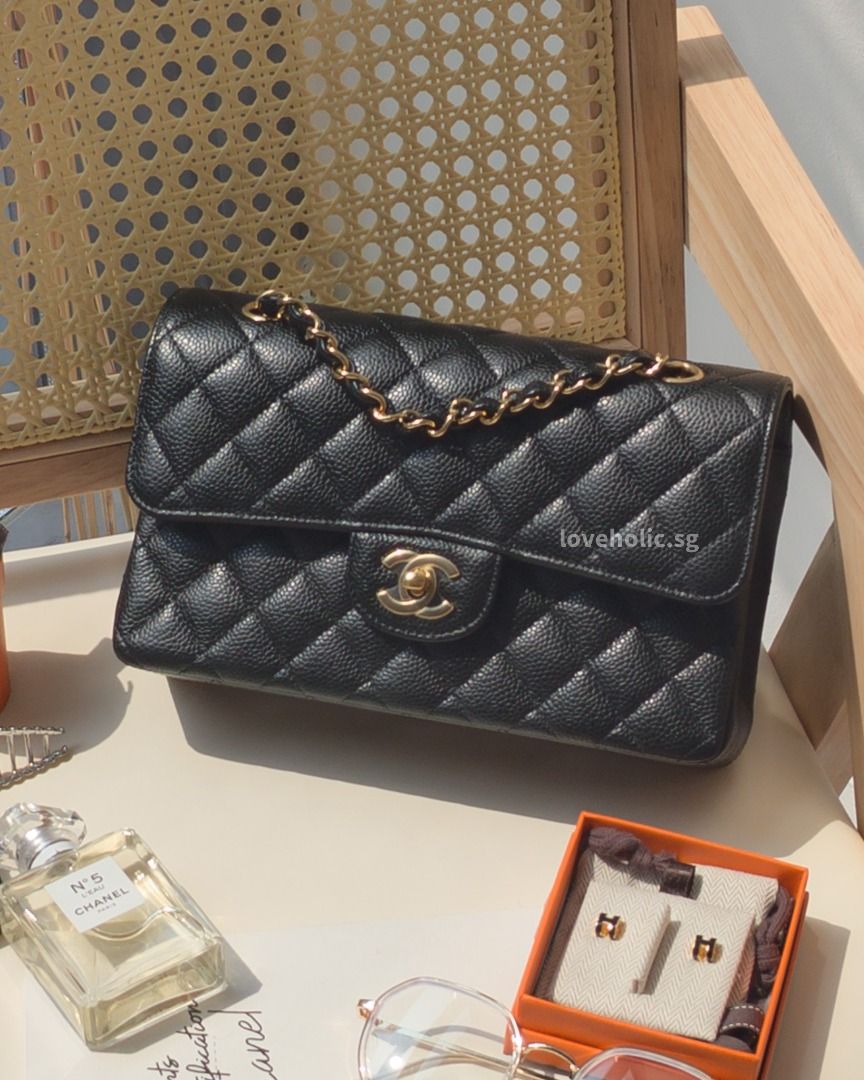 Chanel Classic Flap Small Black Caviar Gold Hardware SKU 2361