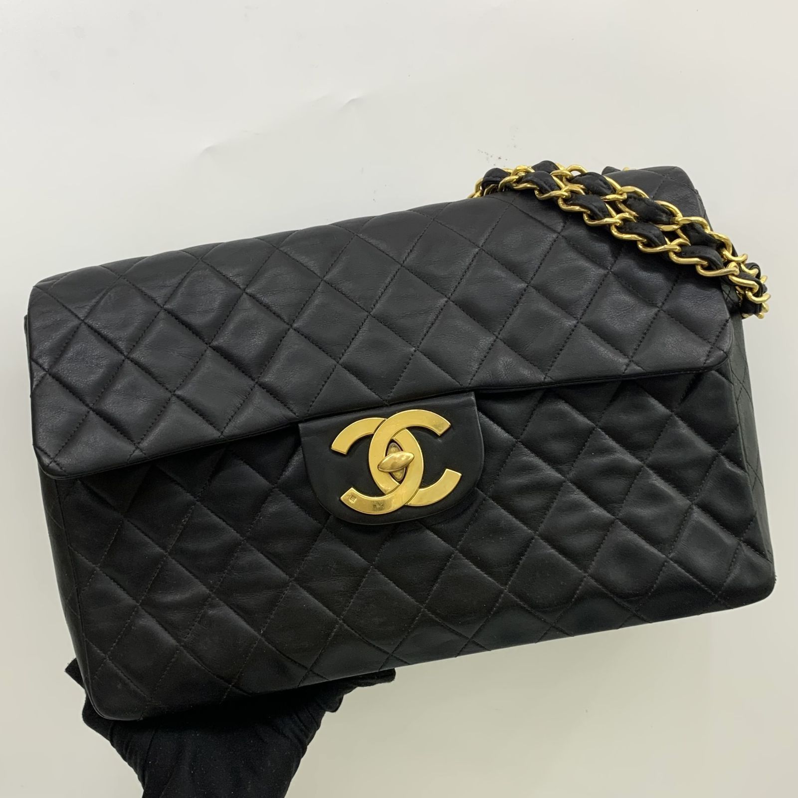 Chanel Matelasse W Flap W Chain Lambskin Women's Leather Shoulder Bag Black  Auction