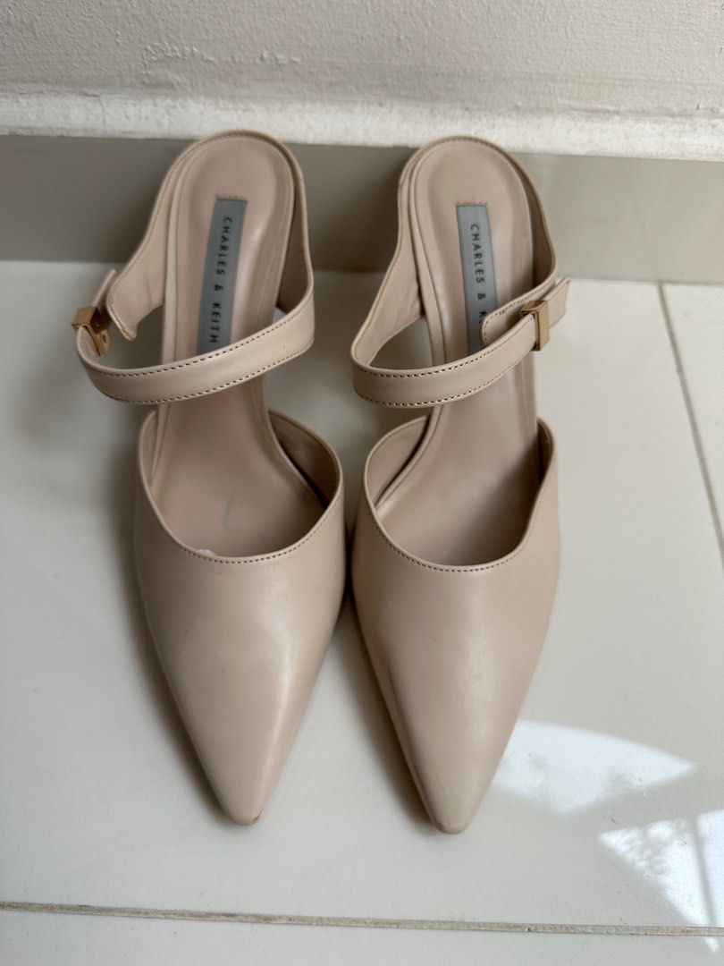 Charles and keith hot sale nude heels