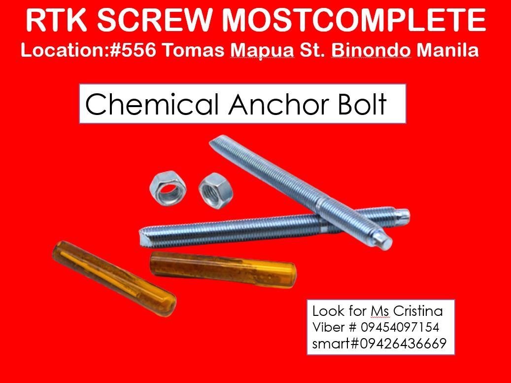 Chemical Anchor Bolt, Commercial & Industrial, Construction Tools & Equipment on Carousell