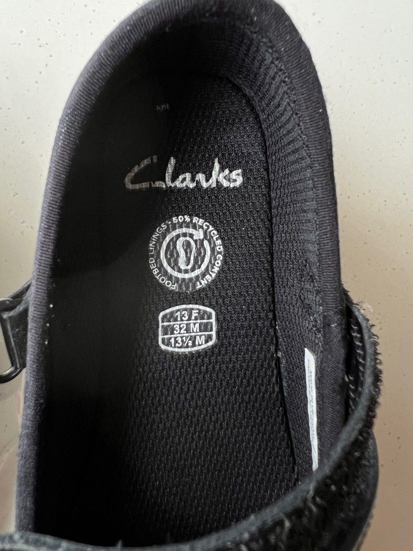 Clark s girls black school shoes size UK 13F
