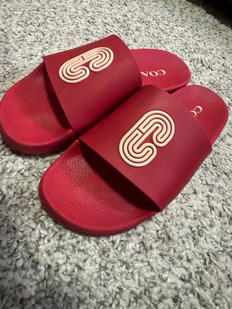 Coach Red Slide Women s Fashion Footwear Flipflops and Slides