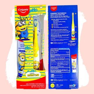 COLGATE KIDS MINIONS Sonic Electric Powerbrush with Anti-Cavity Flouride Toothpaste 130g | ORIGINAL